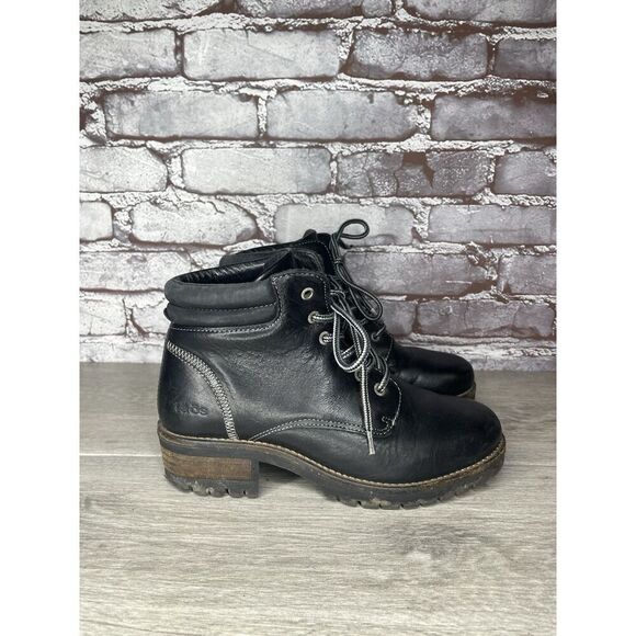 TAOS Footwear Black Leather Lace Up Ankle Combat Boots Women Sz 7.5M US/38EU - Picture 3 of 16